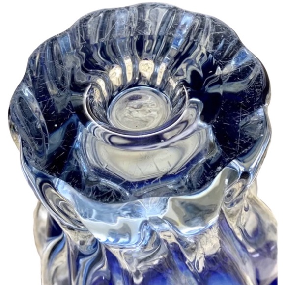 Shannon Crystal Blown Cobalt Blue Vase - Picture 2 of 4